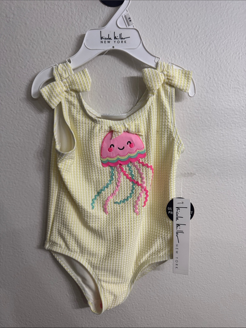 Nicole Miller Pale Yellow Girls' Jellyfish One-Piece